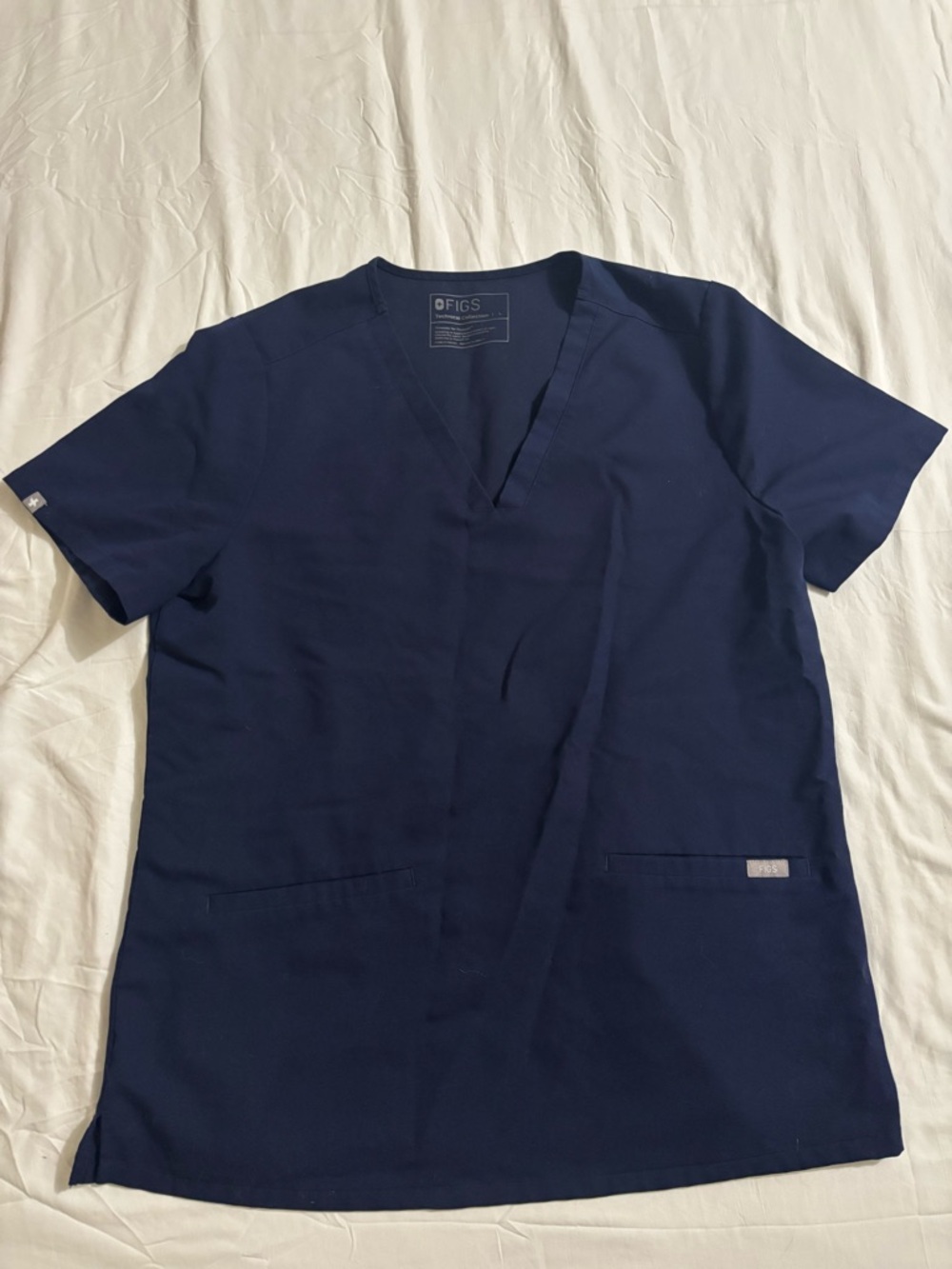 Figs V-Neck Scrub Top in Navy Blue